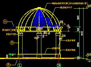 鋼穹頂歐式亭園建施工圖紙免費(fèi)下載 園林建筑及相關(guān)